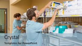  Presentation with nurses - Beautiful presentation theme featuring wrench screwdriver and bug backdrop and a black colored foreground