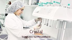  Presentation with pharmaceutical - Slide set with drugs - pharmaceutical scientific female researcher background and a sky blue colored foreground