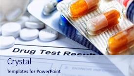  Presentation with medications - Slide set consisting of drugs - syringe with glass vials background and a light blue colored foreground