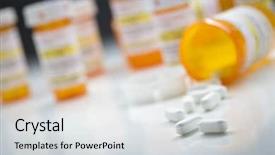  Presentation with medicine - Presentation theme with drugs - variety of medicine bottles behind background and a light gray colored foreground