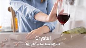  Presentation with wine - Theme consisting of drugs - young woman refusing glass background and a coral colored foreground