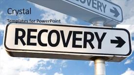  Presentation with drugs alcohol - Colorful PPT theme enhanced with drugs alcohol - recovery direction sign on sky backdrop and a teal colored foreground