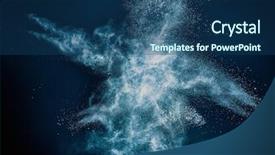  Presentation with powder - Presentation with drugs explosion - blue powder exploding isolated background and a ocean colored foreground