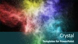  Presentation with black powder explosion the particles - Beautiful presentation theme featuring drugs explosion - colourful powder exploding isolated backdrop and a ocean colored foreground