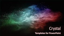  Presentation with black powder explosion the particles - Beautiful presentation design featuring drugs explosion - colourful powder exploding isolated backdrop and a  colored foreground
