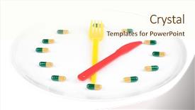  Presentation with food meals - Cool new PPT layouts with food drug interaction - medication schedule and meals conceptual backdrop and a white colored foreground