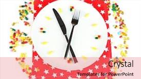  Presentation with drug interaction - Slide deck enhanced with food drug interaction - medication schedule and meals conceptual background and a  colored foreground