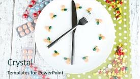  Presentation with drug interaction - Slide set consisting of food drug interaction - medication schedule and meals conceptual background and a soft green colored foreground