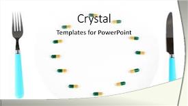  Presentation with drug interaction - Slide set with food drug interaction - medication schedule and meals conceptual background and a white colored foreground