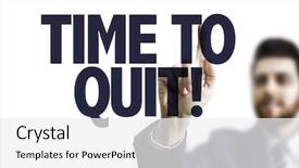  Presentation with quit - Colorful slide deck enhanced with drugs free - business man pointing the text backdrop and a white colored foreground