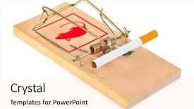  Presentation with cigarette te dent - Audience pleasing presentation theme consisting of drugs free - mousetrap and cigarette isolated backdrop and a lemonade colored foreground