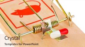  Presentation with background - PPT layouts consisting of drugs free - mousetrap and pill isolated background and a coral colored foreground