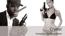  Presentation with smoking - PPT layouts consisting of drugs gun - african american mafia man smoking background and a light gray colored foreground