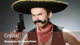  Presentation with hat - Slides enhanced with drugs gun - funny guy wearing sombrero hat background and a  colored foreground