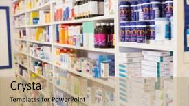  Presentation with drugs - Slide set enhanced with drugs in the pharmacy background and a coral colored foreground