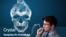  Presentation with toxic - Colorful slide set enhanced with tobacco kills - handsome young man smoking dangerous backdrop and a  colored foreground