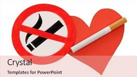  Presentation with nicotine - Audience pleasing presentation theme consisting of sign and nicotine sigarette on a white background backdrop and a coral colored foreground