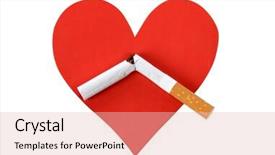  Presentation with nicotine - Colorful slides enhanced with sign and nicotine sigarette on a white background backdrop and a lemonade colored foreground