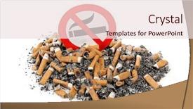  Presentation with seismic waves nepal earthquake sign - Beautiful PPT layouts featuring tobacco kills - sign on butts and ashes backdrop and a  colored foreground