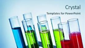  Presentation with tea leaves test tube - Beautiful presentation featuring drugs laboratory industry - multicoloured test tubes backdrop and a  colored foreground