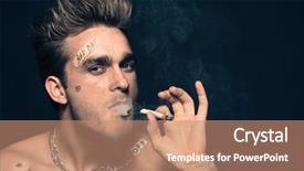  Presentation with antisocial - Beautiful PPT layouts featuring drugs law - antisocial behavior bad habits portrait backdrop and a coral colored foreground