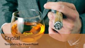  Presentation with cigar - Cool new slide set with drugs law - man wearing a suit backdrop and a gold colored foreground