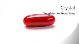  Presentation with drugs - Cool new PPT theme with drugs red capsule isolated healthcare backdrop and a white colored foreground