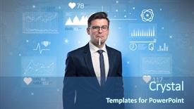  Presentation with medical fever - PPT layouts having drugs report - young sick businessman with fever background and a  colored foreground