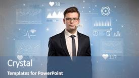  Presentation with medical fever - Audience pleasing theme consisting of drugs report - young sick businessman with fever backdrop and a  colored foreground