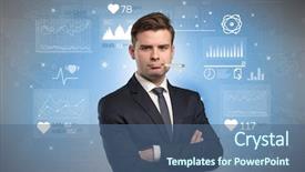  Presentation with medical fever - Cool new presentation theme with drugs report - young sick businessman with fever backdrop and a  colored foreground