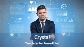  Presentation with medical fever - Beautiful slide deck featuring drugs report - young sick businessman with fever backdrop and a  colored foreground