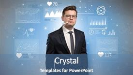  Presentation with medical fever - Presentation design enhanced with drugs report - young sick businessman with fever background and a teal colored foreground