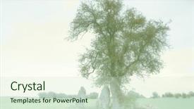  Presentation with famous moroccan koutoubia mosque minaret - Beautiful presentation theme featuring druid - famous menhirs of oppagne belgium backdrop and a  colored foreground