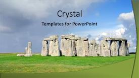  Presentation with stonehenge - PPT theme featuring druid - historical monument stonehenge not far background and a light blue colored foreground