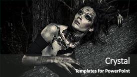  Presentation with project - Beautiful slide deck featuring druid - man-tree in a wild wood backdrop and a dark gray colored foreground