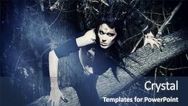  Presentation with fantasy - Audience pleasing slides consisting of druid - man-tree in a wild wood backdrop and a ocean colored foreground