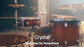  Presentation with percussion instrument - Slide set enhanced with drum-kit drum-set percussion background and a tawny brown colored foreground