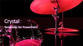  Presentation with drum - Slide deck featuring drum kit on the stage background and a wine colored foreground