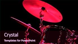  Presentation with drum - Cool new theme with drum kit on the stage backdrop and a wine colored foreground