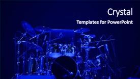  Presentation with kindergarten graduation stage design - PPT layouts consisting of drum set in stage light background and a black colored foreground