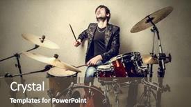  Presentation with drums - Audience pleasing slide deck consisting of drummer - drums backdrop and a violet colored foreground