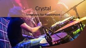 Presentation with drum - Beautiful presentation theme featuring drummer blurred motion playing backdrop and a coral colored foreground