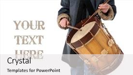  Presentation with drum - Slides with drummer boy with copy space background and a white colored foreground