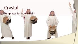  Presentation with drum - Amazing PPT layouts having drummer music collection - arab man playing drum isolated backdrop and a lemonade colored foreground