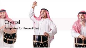  Presentation with arab music - Theme featuring drummer music collection - arab man with drum isolated background and a lemonade colored foreground
