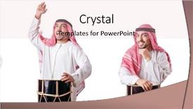  Presentation with arabic music arab man playing - Slides featuring drummer music collection - arab man with drum isolated background and a  colored foreground