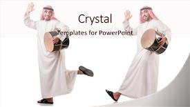  Presentation with arabic music arab man playing - Amazing slide set having drummer music collection - arab man with drum isolated backdrop and a  colored foreground