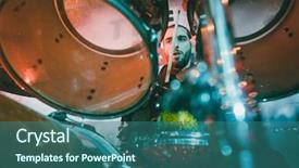  Presentation with drum - Colorful slide set enhanced with drummer playing his drum backdrop and a ocean colored foreground