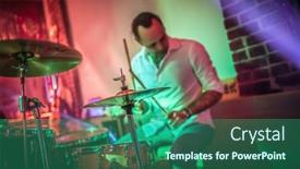  Presentation with lighting effects - Presentation featuring drummer-playing-on-drum-set background and a ocean colored foreground