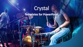  Presentation with lighting effects - Cool new presentation theme with drummer playing on drum set on stage warning - authentic shooting with high iso in challenging lighting conditions a little bit grain and blurred motion effects backdrop and a navy blue colored foreground